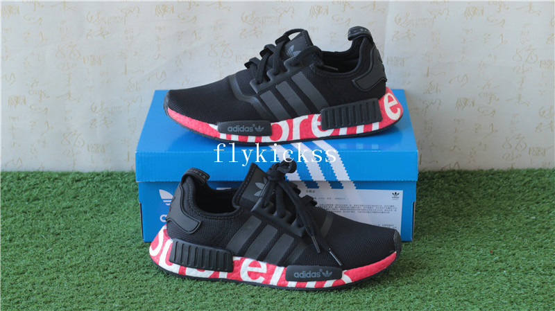 Supreme x Adidas NMD R1 Black Real Boost